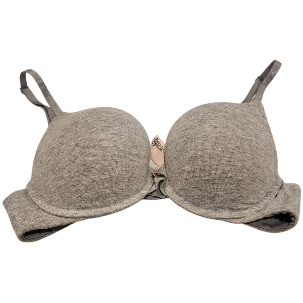 Victoria's Secret Push Up Bra Womens 34B Grey T-Shirt Full Coverage Comfort